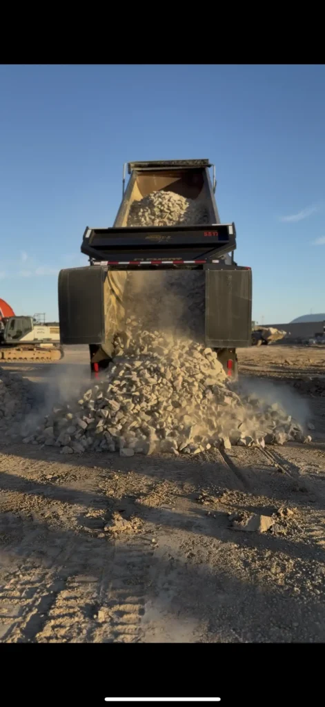 End Dump Unloading 3x5 Bullrock (Construction Entrance/Exit)