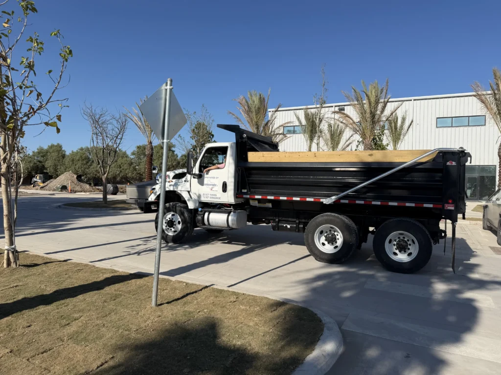 Dump Trucks or Bobtail Trucks are used for smaller projects or projects with tighter areas.
